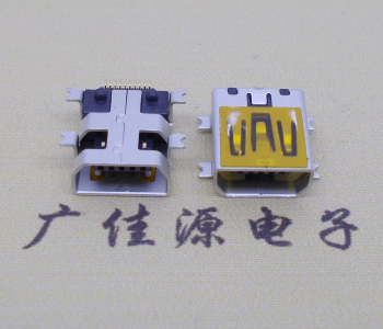 陕西迷你USB插座,MiNiUSB母座,10P/全贴片带固定柱母头