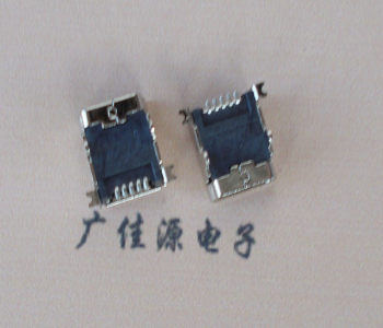 陕西 MINI USB 5PF 90°SMT前插后贴电源接口