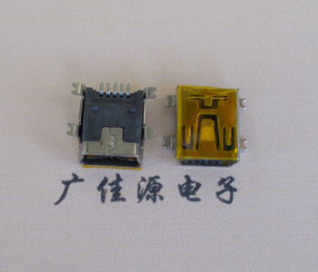 陕西MINI USB 5P 接口 母座 全贴带麦拉 高9.6带0.9柱子