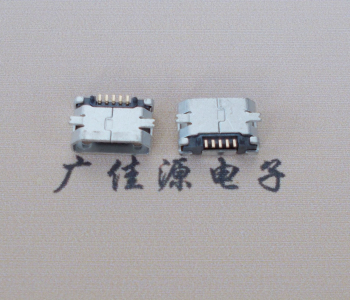 陕西Micro USB平口全贴板 鱼叉脚5.0长带定位柱加焊盘
