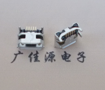 陕西Micro USB母座牛角间距7.2x6.6mm加长端子定位柱