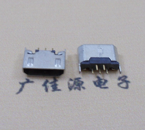 陕西迈克USB 180度母座5p直插带地脚1.5端子直口