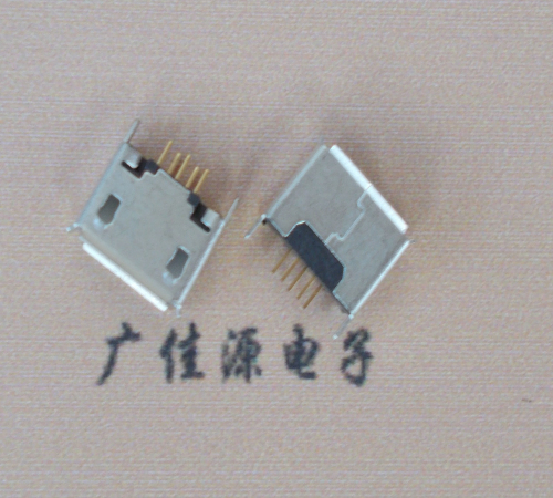 陕西Micro usb立插180度 5p针加长2.0mm卷边雾锡