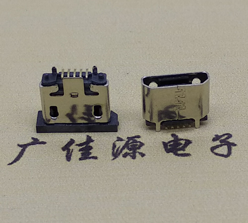 陕西micro usb5p母座立式贴板H=5.1无边有柱