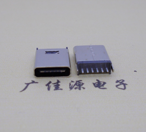 陕西直立式插板Type-C6p母座连接器高H=10.0mm