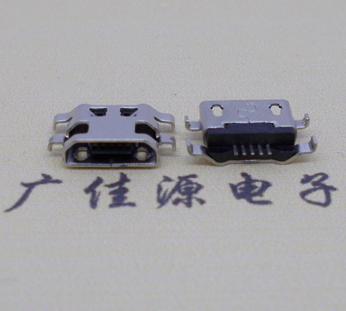 陕西micro usb5p连接器 反向沉板1.6mm四脚插平口