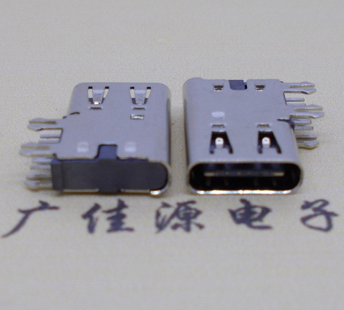陕西侧插USB3.1接头座子.90度type-c母座.6p侧插连接器
