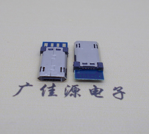 陕西迈克micro usb 正反插公头带PCB板四个焊点