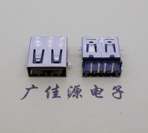 陕西usb2.0 AF90°母座沉板1.9mm带弹片前贴后插