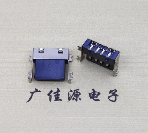陕西薄胶芯母座 USB2.0卧式贴板A母10.0短体尺寸